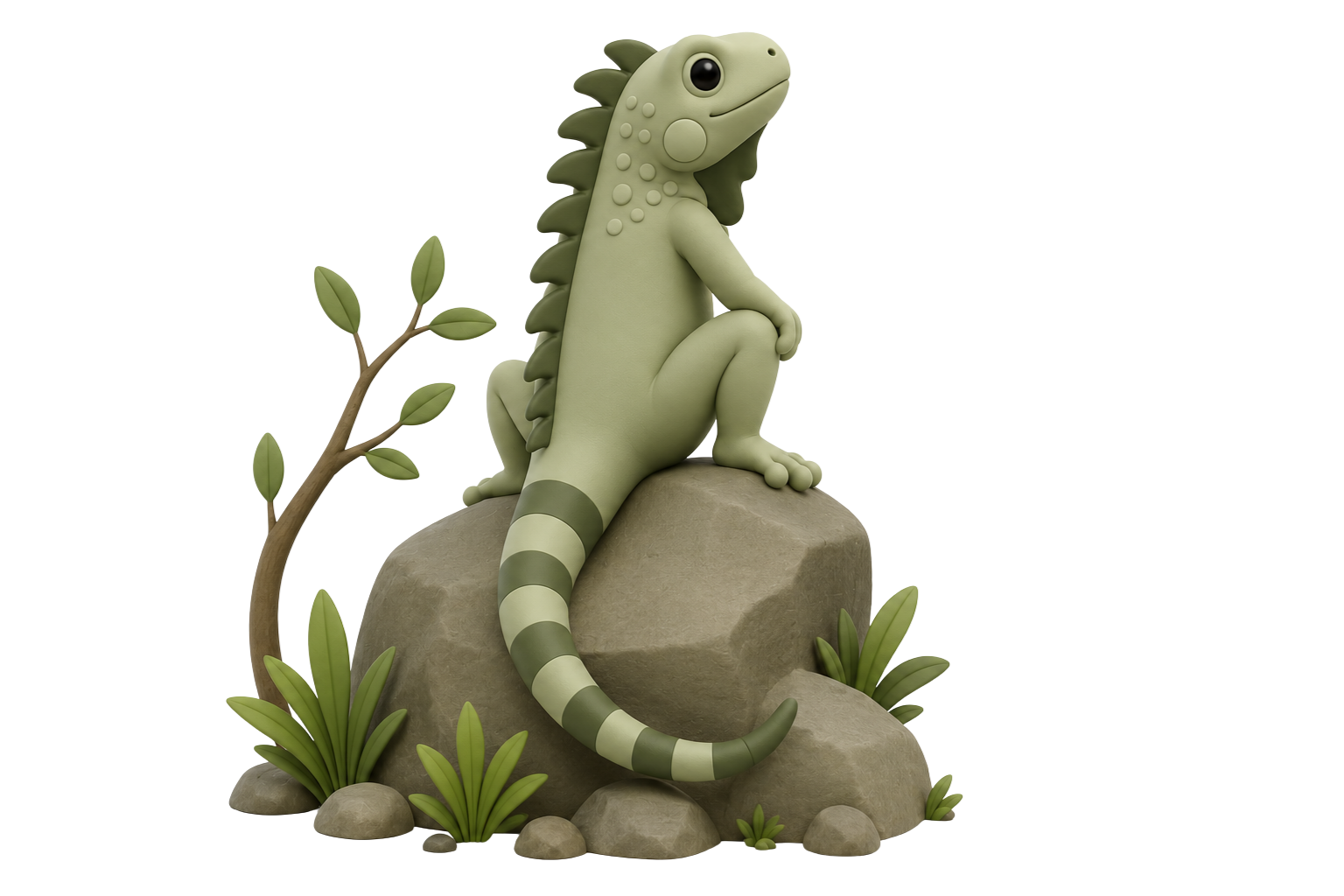 Iguana sobre una roca